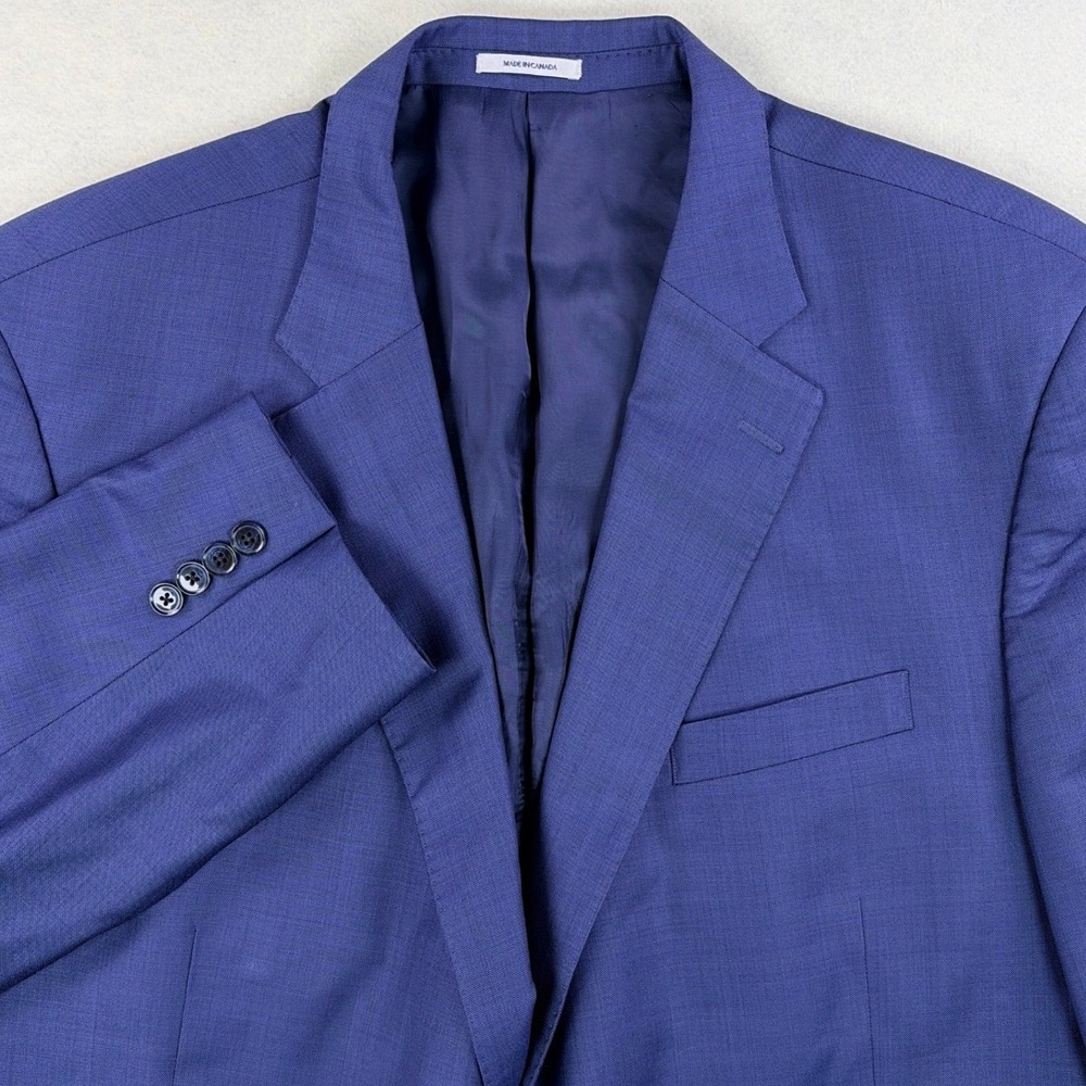 Peter Millar Mens 50R Blue Virgin Wool 2-Button Double Vent Sport Coat Blazer